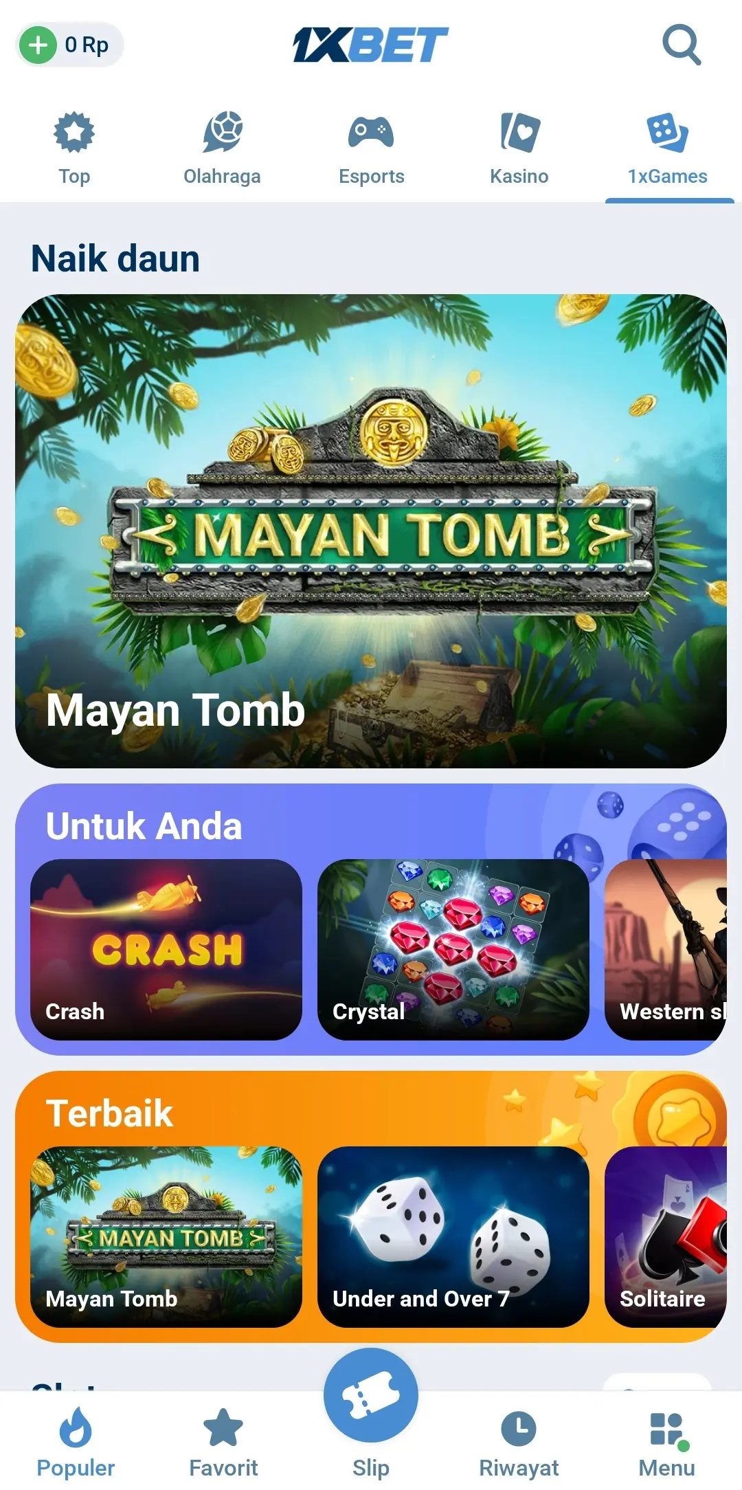 Halaman Utama 1xGames